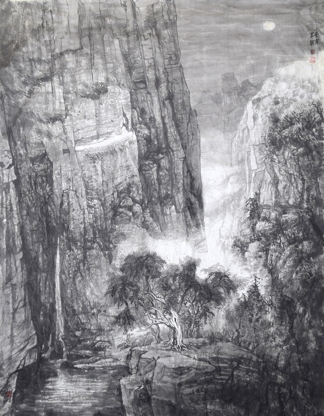 中国画《绝壁生辉-1》.jpg