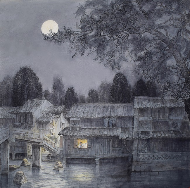 中国画《明月溪畔》.jpg